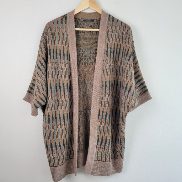 Peruvian Connection Long Multicolor Knit Open Cardigan SZ M - Picture 8 of 12